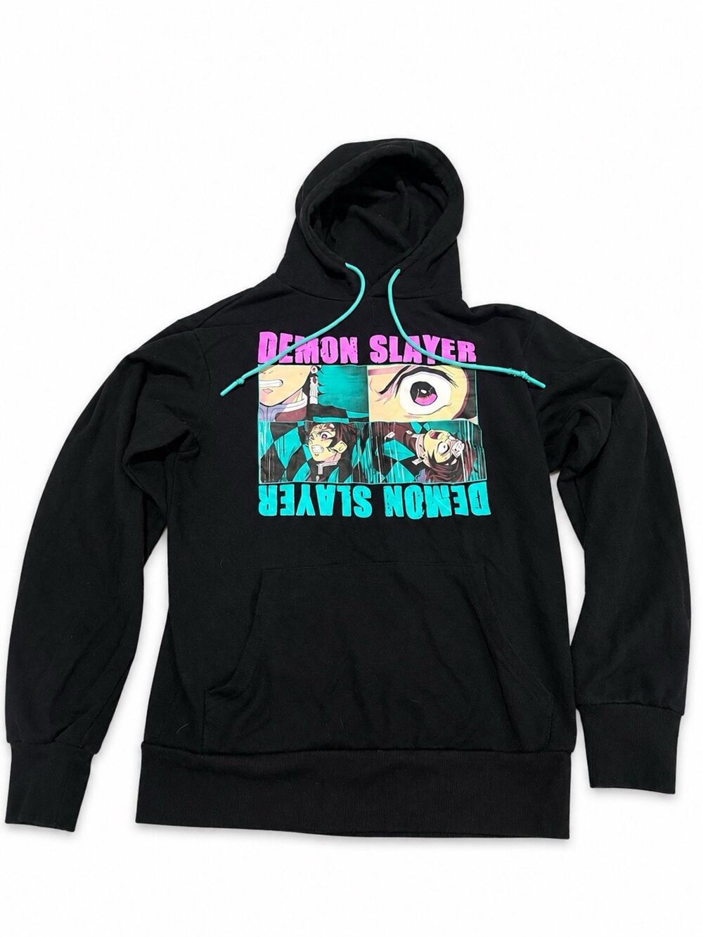 Demon Slayer Anime Graphic Hoodie Black Men’s Medium Pullover